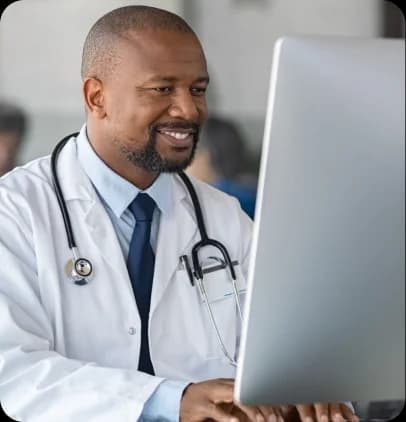 Healthcare professional using a digital facility system